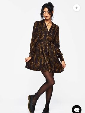 NWT Disturbia Azazel Snake Printed Belted Mini Dress US 16